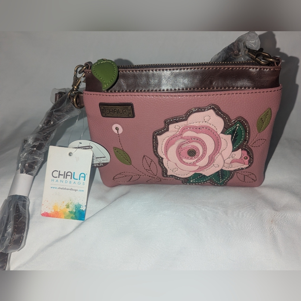 Chala Mini Pink Rose  Crossbody Bag. NWT